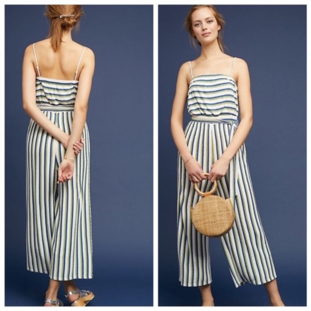 Anthropologie Maeve Daydream Striped Jumpsuit Medium